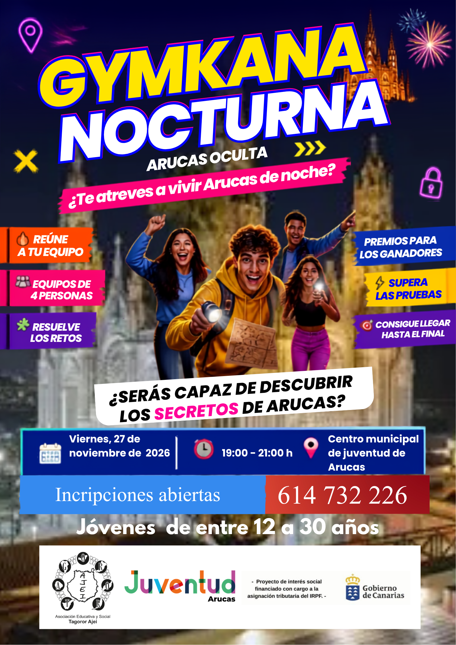 Cartel de gymkana nocturna Arucas (2)