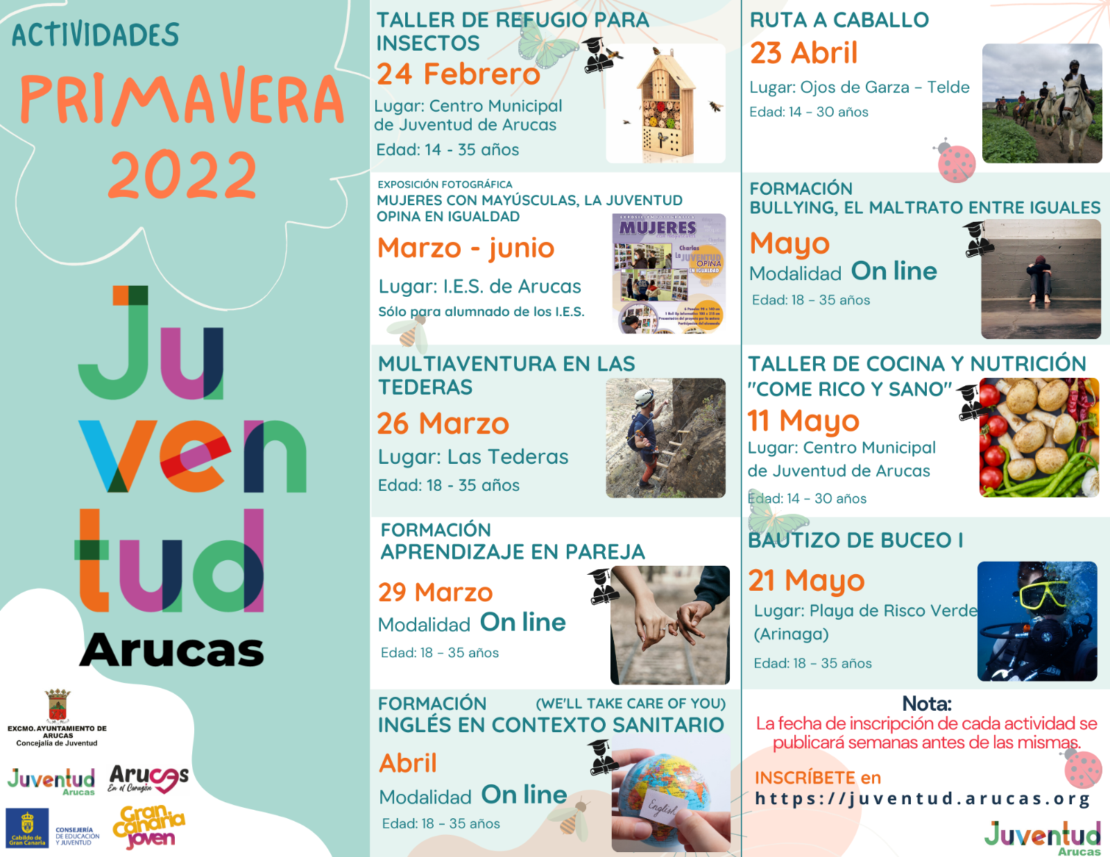 Tríptico_Actividades Verano 2022_JuventudArucas - Pequeño